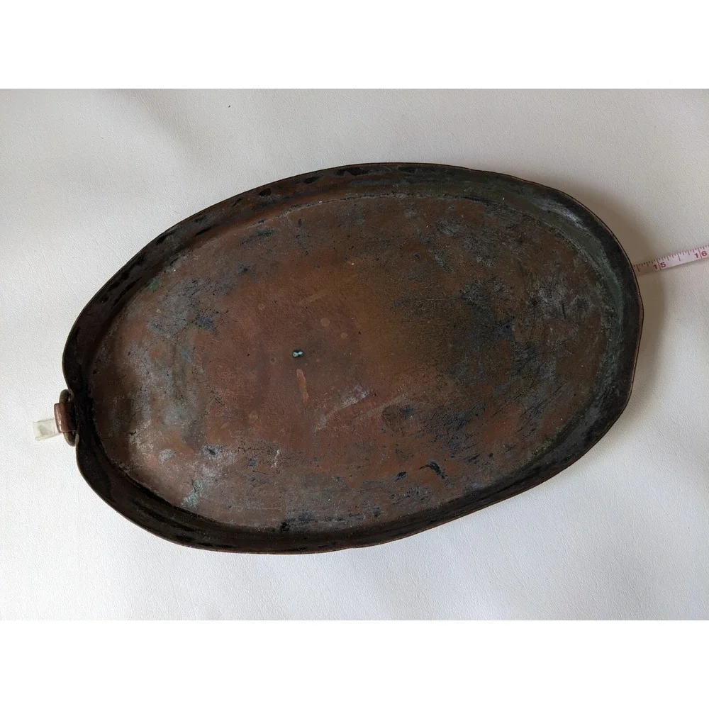 Antique Duparquet Copper Oval Roasting Gratin Pan 13 x 9 In NYC 112 w 22nd